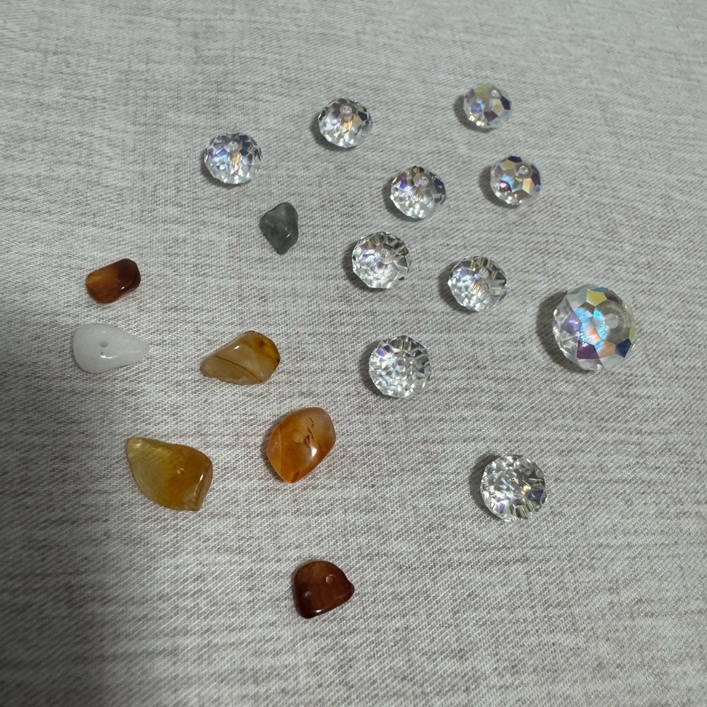 Bracelet Crystals and Assorted Gemstones Charms - 17 pieces